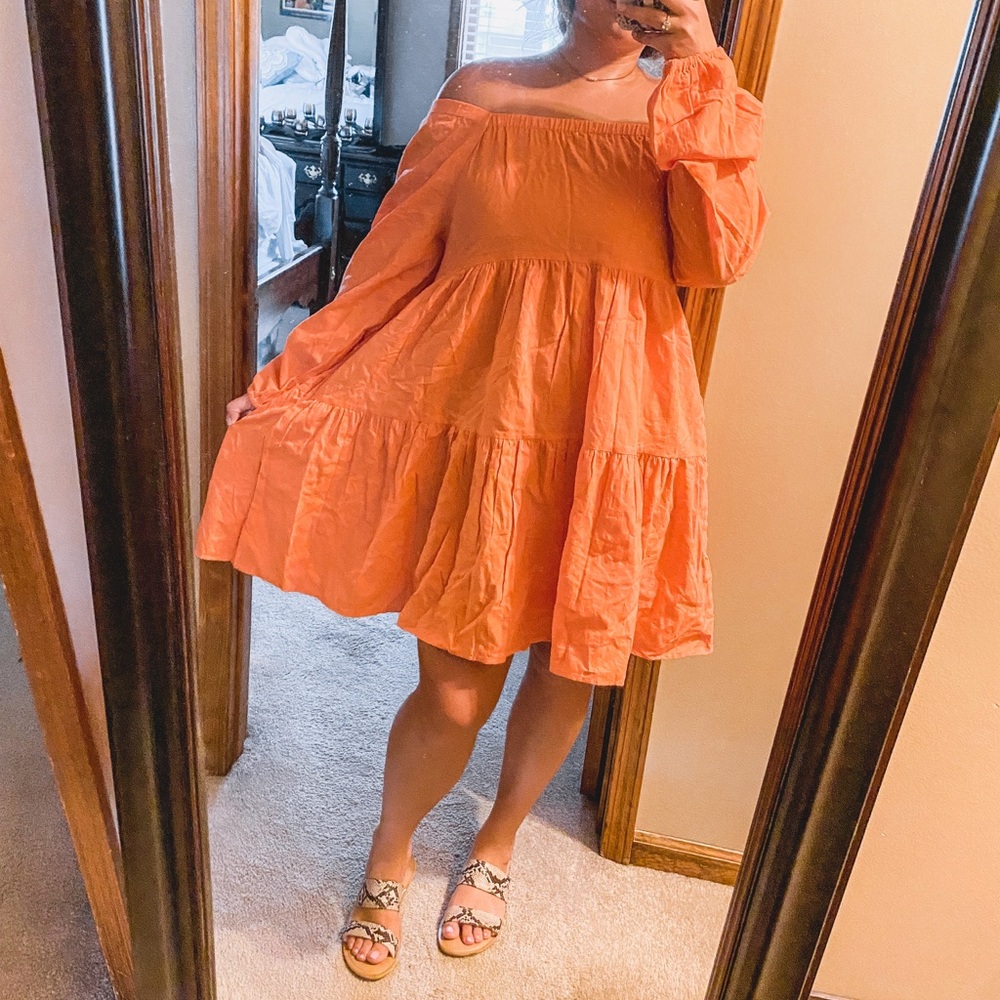 Orange flowy dress